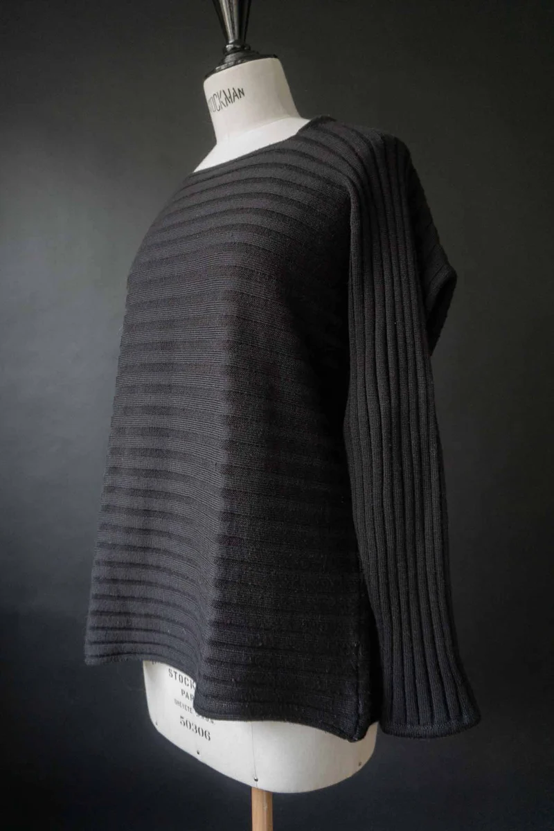Vintage Wollpullover Rippstruktur, S–M