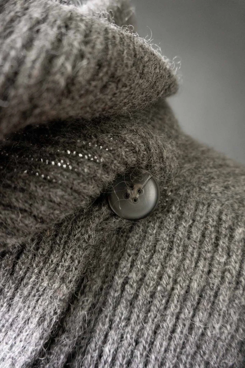 Vintage Wickel-Cardigan aus reiner Schurwolle (Dänemark), S–M
