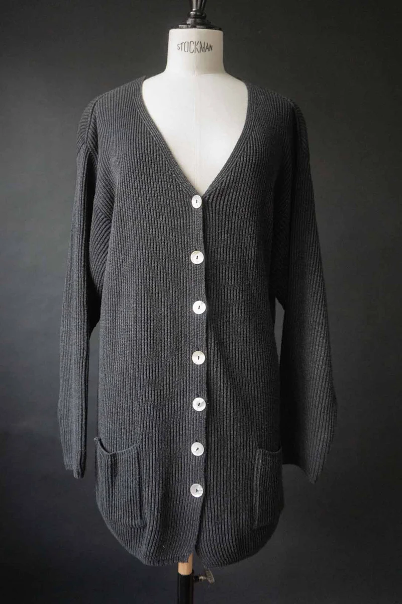 Vintage Strickjacke mit Perlmuttknöpfen, S–L