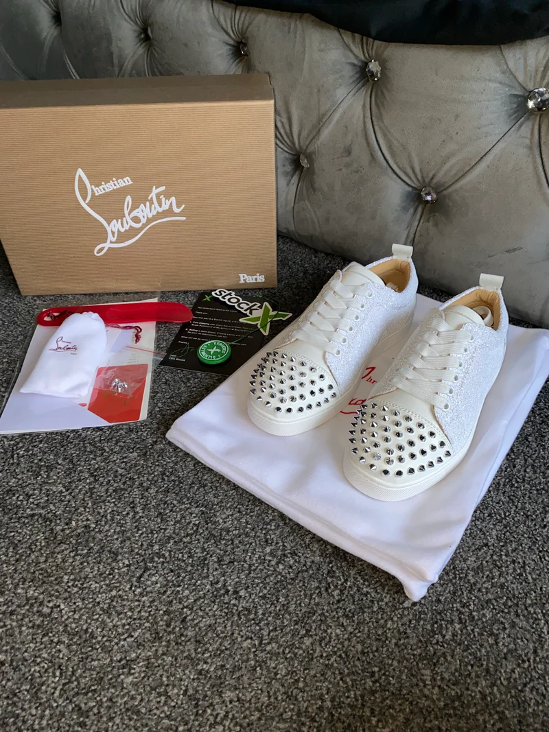 White Glittery Studded Trainers