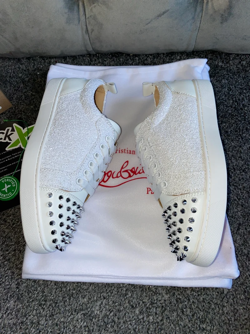 White Glittery Studded Trainers