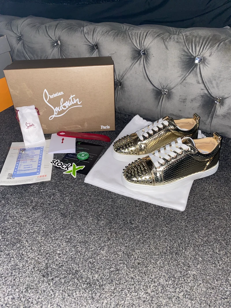 Gold Metallic Studded Trainers