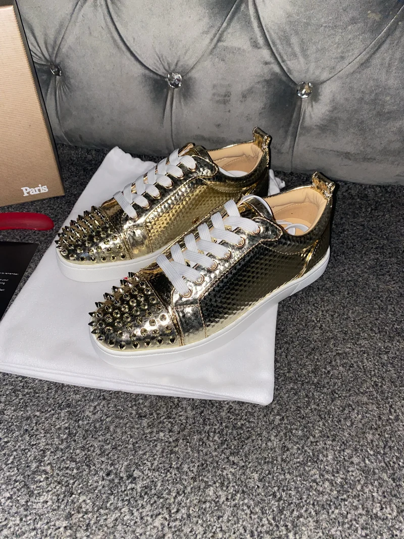 Gold Metallic Studded Trainers