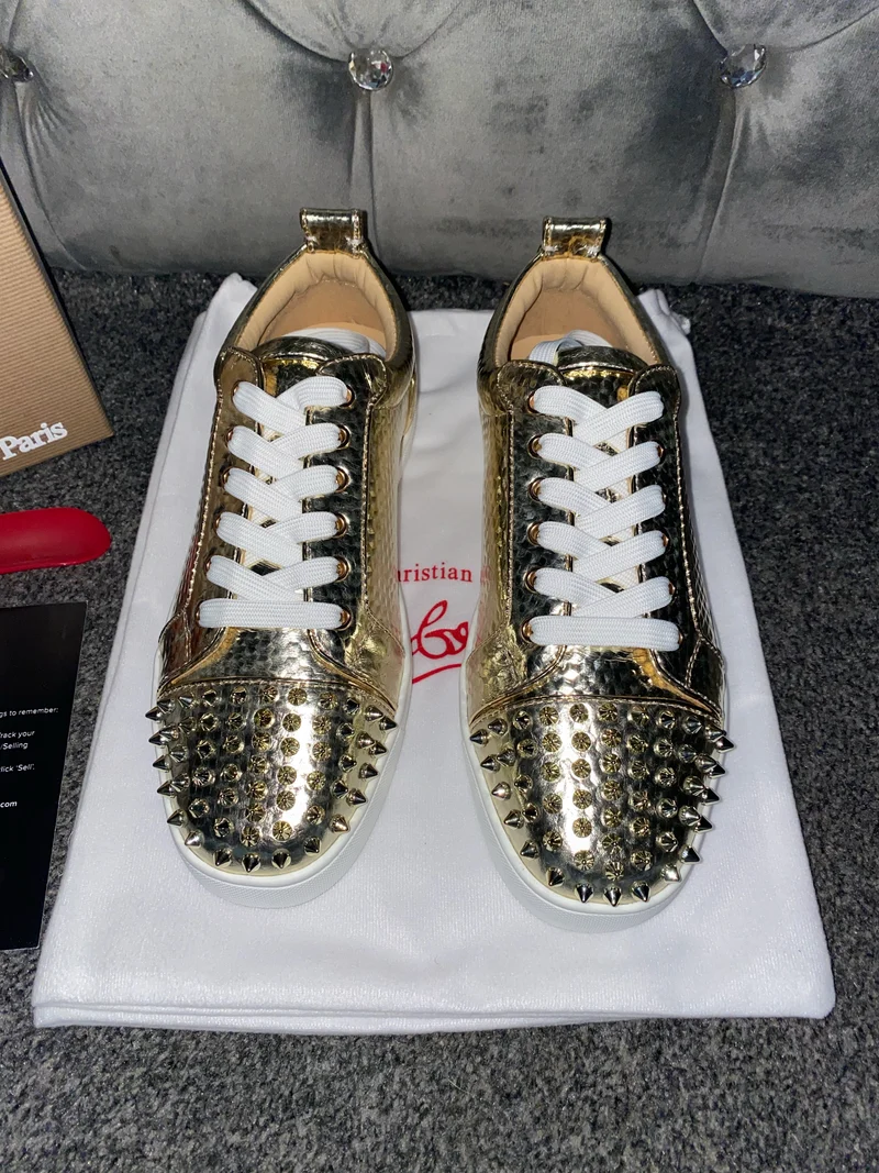 Gold Metallic Studded Trainers