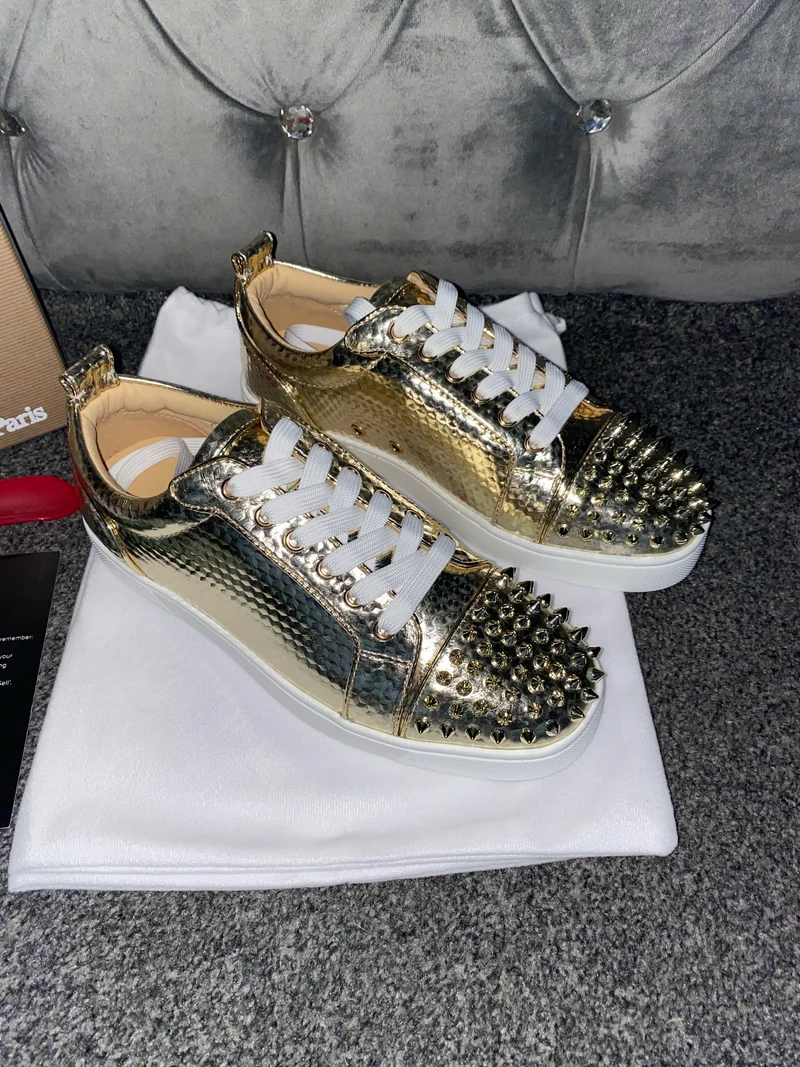 Gold Metallic Studded Trainers