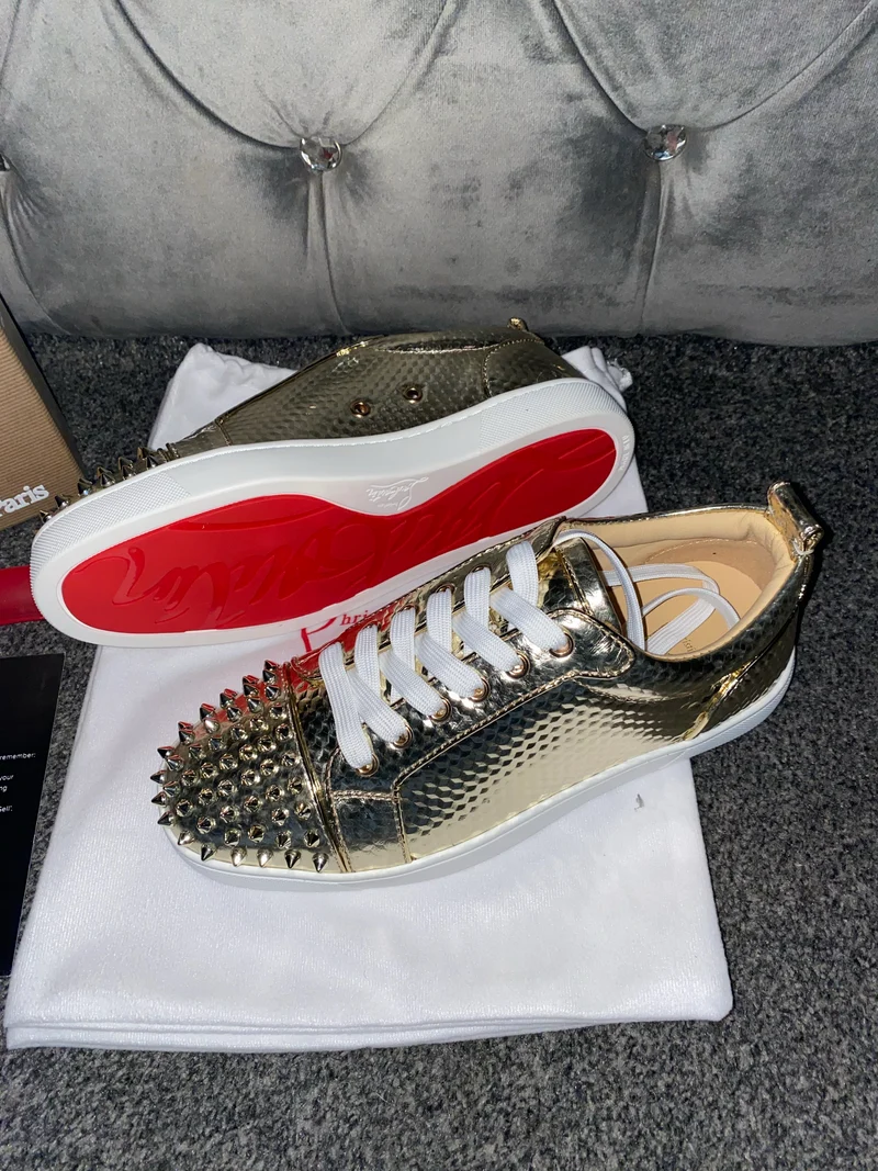 Gold Metallic Studded Trainers