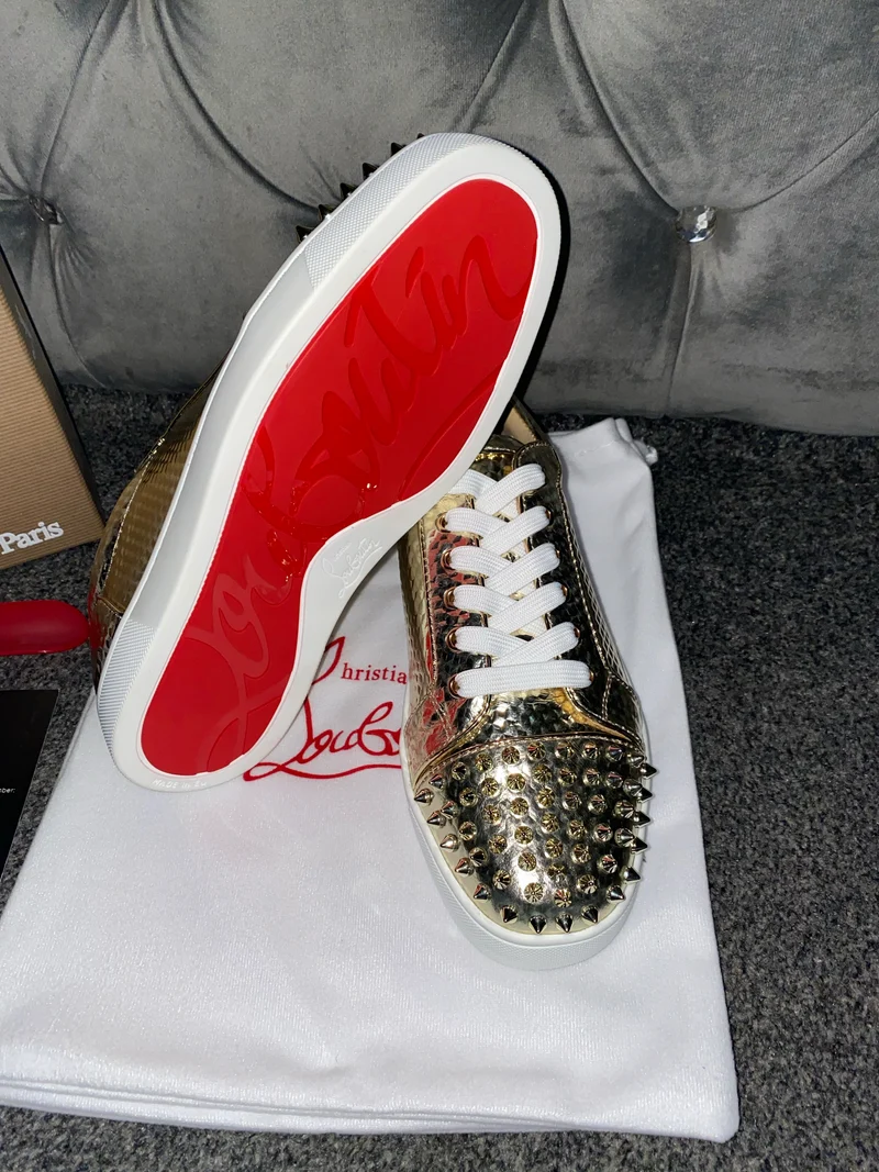 Gold Metallic Studded Trainers