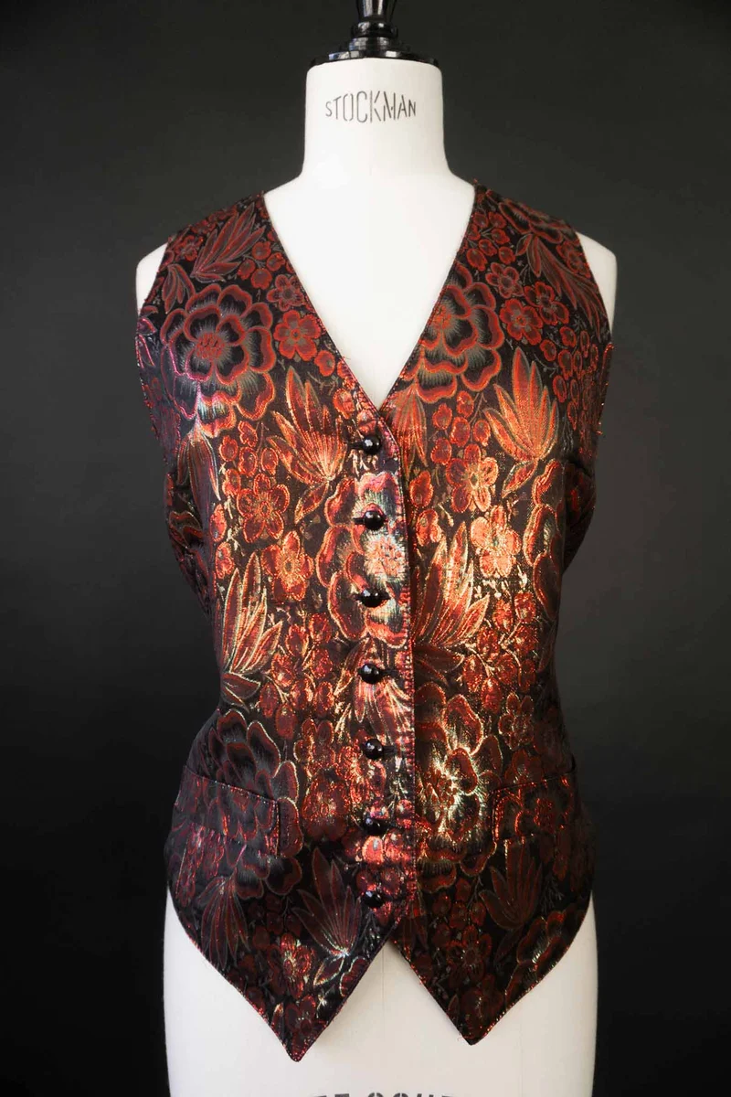 Vintage 70s Lurex Disko Weste, S–M