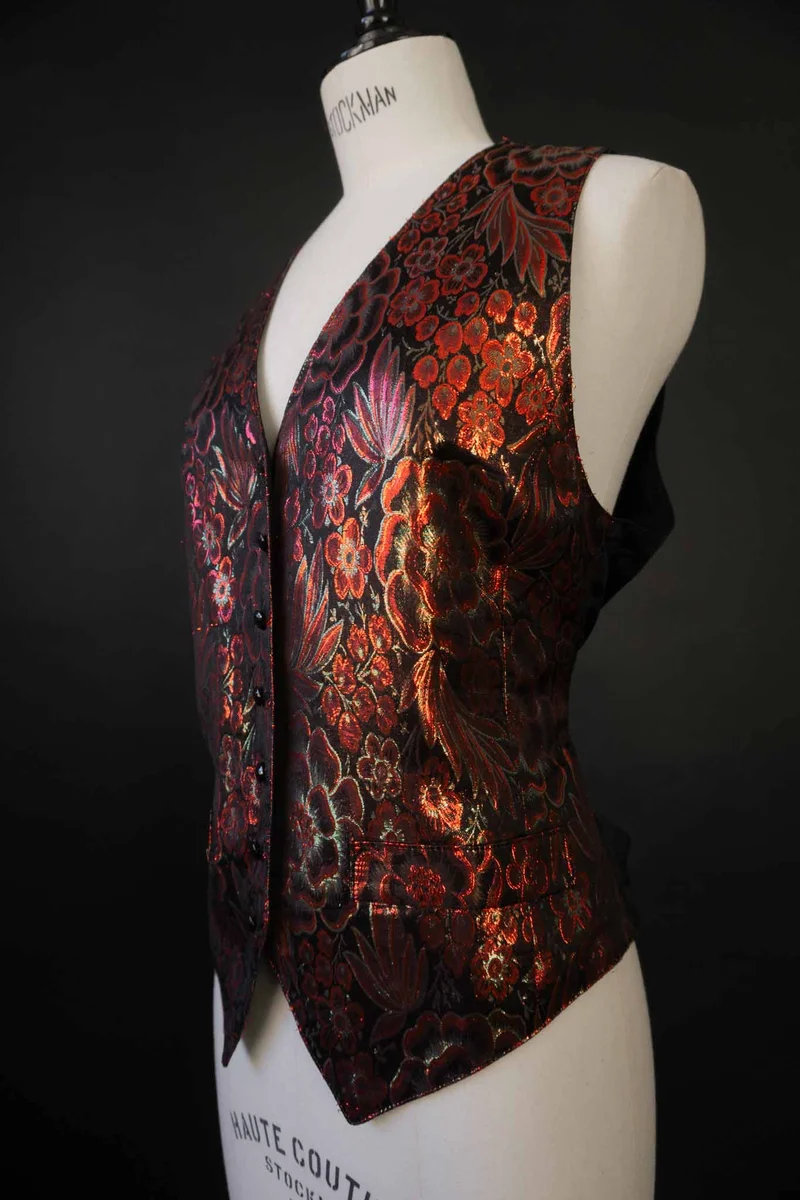 Vintage 70s Lurex Disko Weste, S–M
