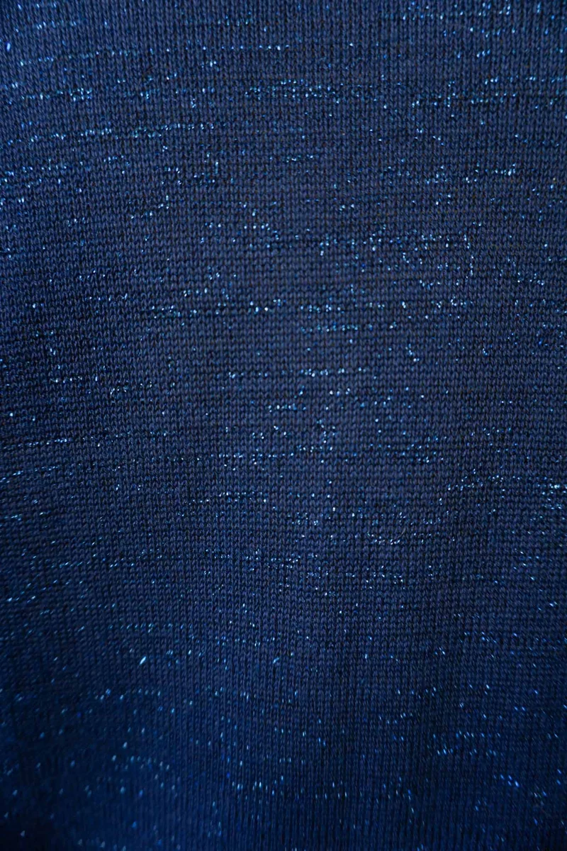 Vintage Lurex Kaschmir Strickjacke Blau, XS–S