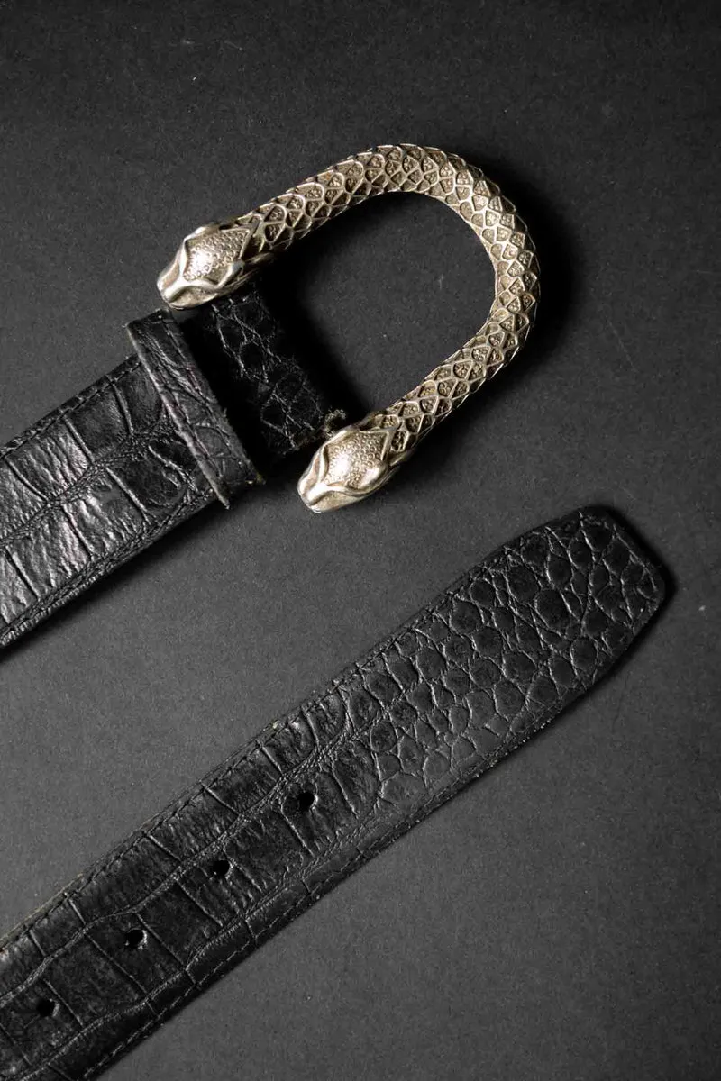 Vintage Ledergürtel mit Drachen Schnalle
