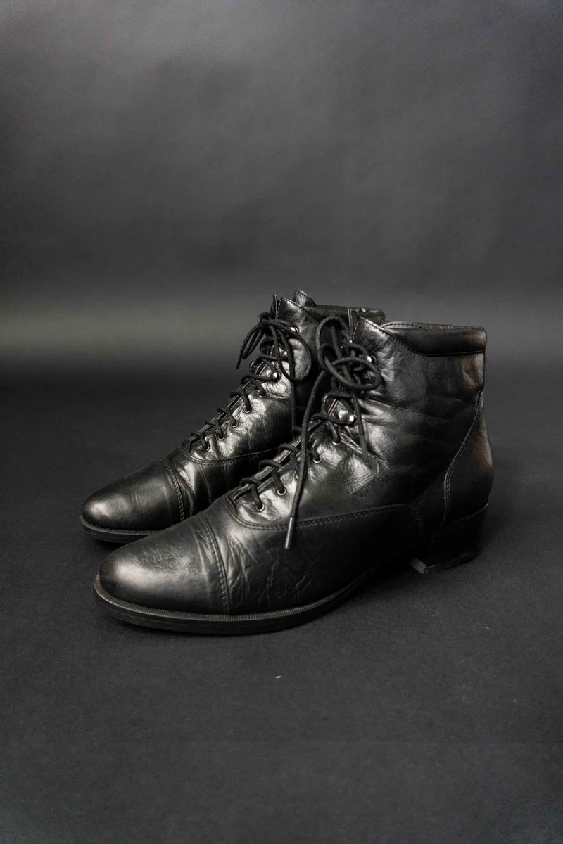 Vintage Witchy Stiefeletten, Leder, 41