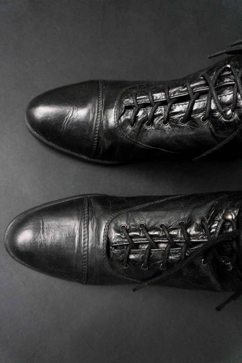 Vintage Witchy Stiefeletten, Leder, 41