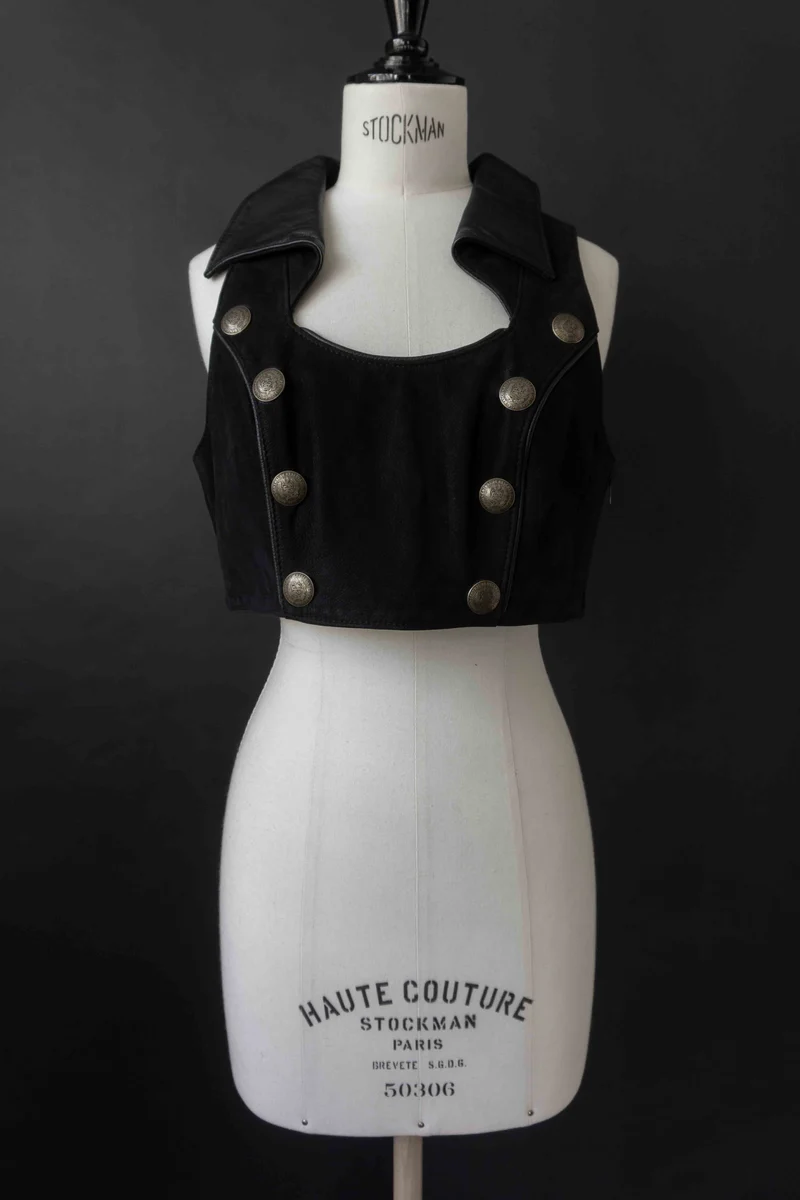 Vintage Pyrate Style Hamburg Ledertop S–M