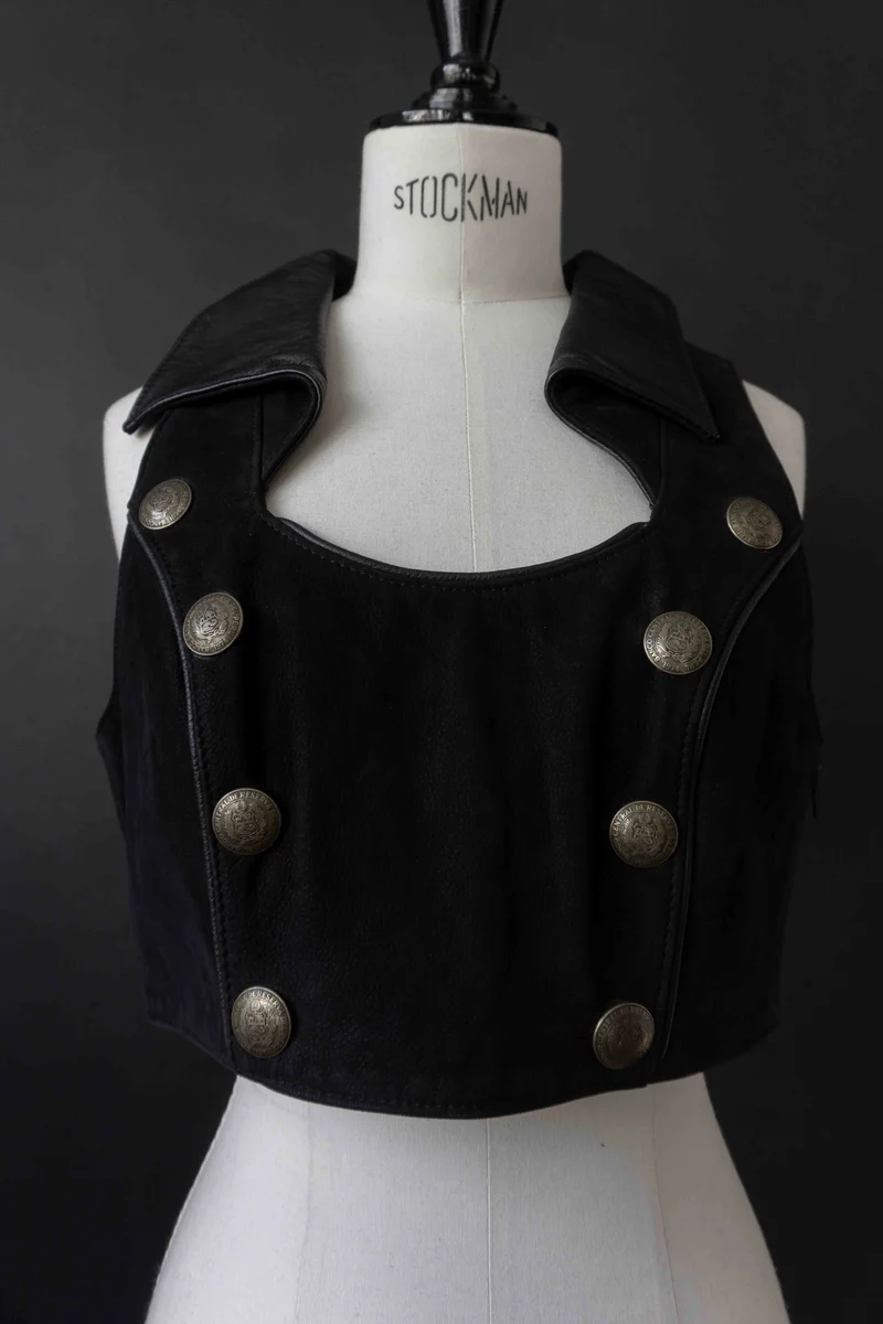 Vintage Pyrate Style Hamburg Ledertop S–M