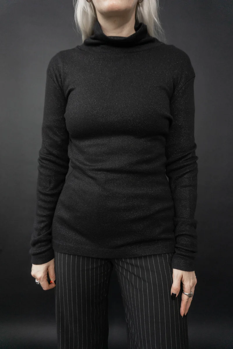 Pullover Schwarz Glitzer Lurex