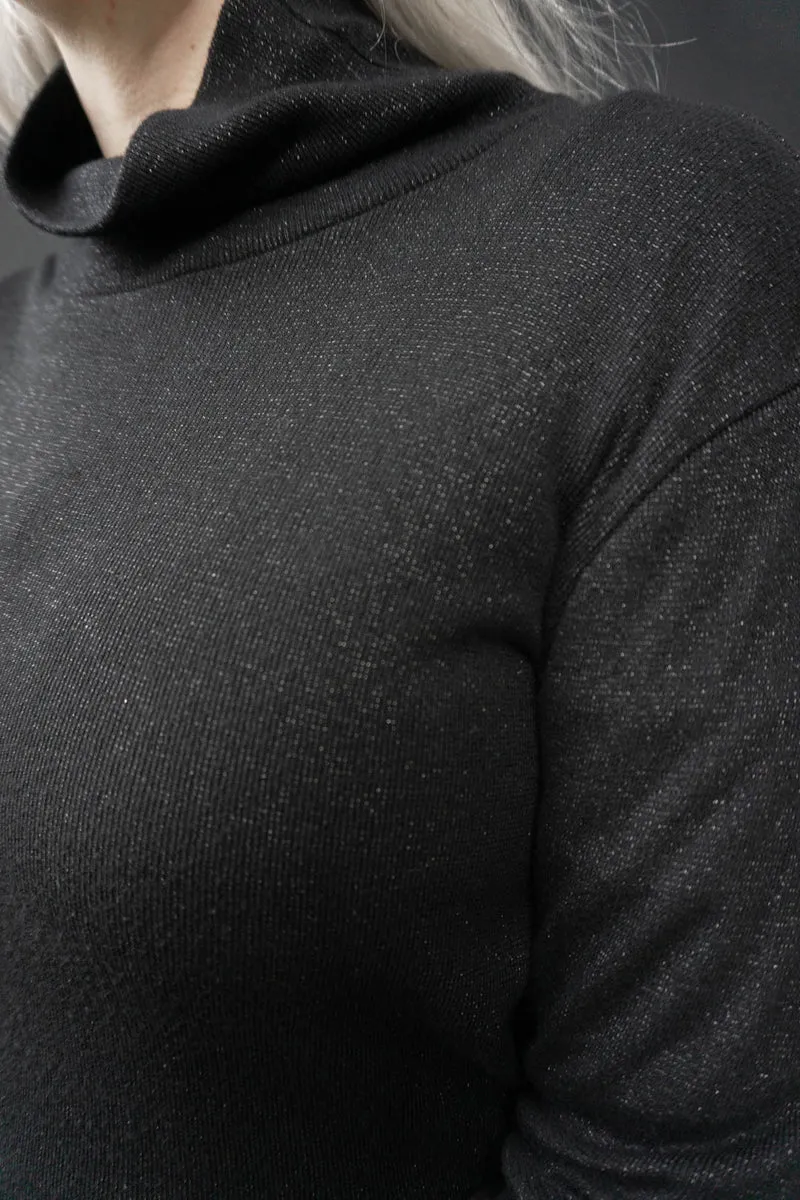 Pullover Schwarz Glitzer Lurex