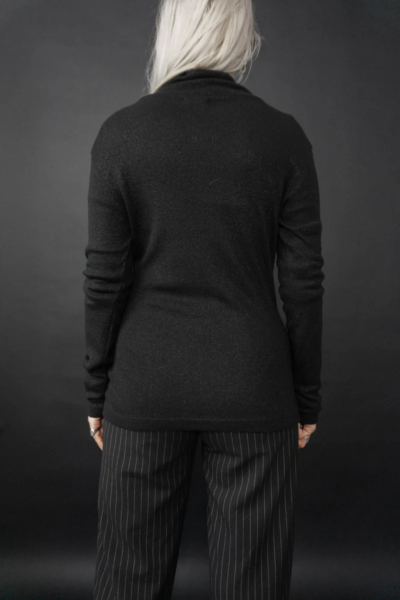 Pullover Schwarz Glitzer Lurex