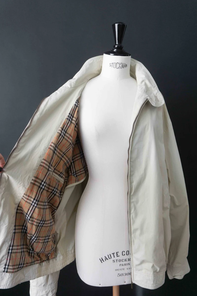 Vintage Burberry Blouson Jacke 80s, Nova Check Beige, M–XL