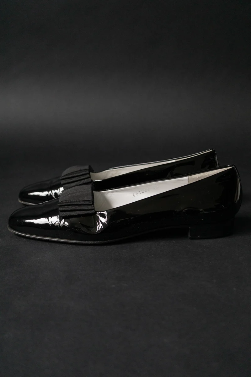 Vintage Goth Ballerinas, Lackleder, 41