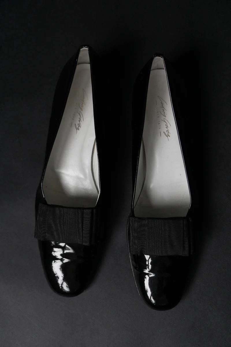 Vintage Goth Ballerinas, Lackleder, 41