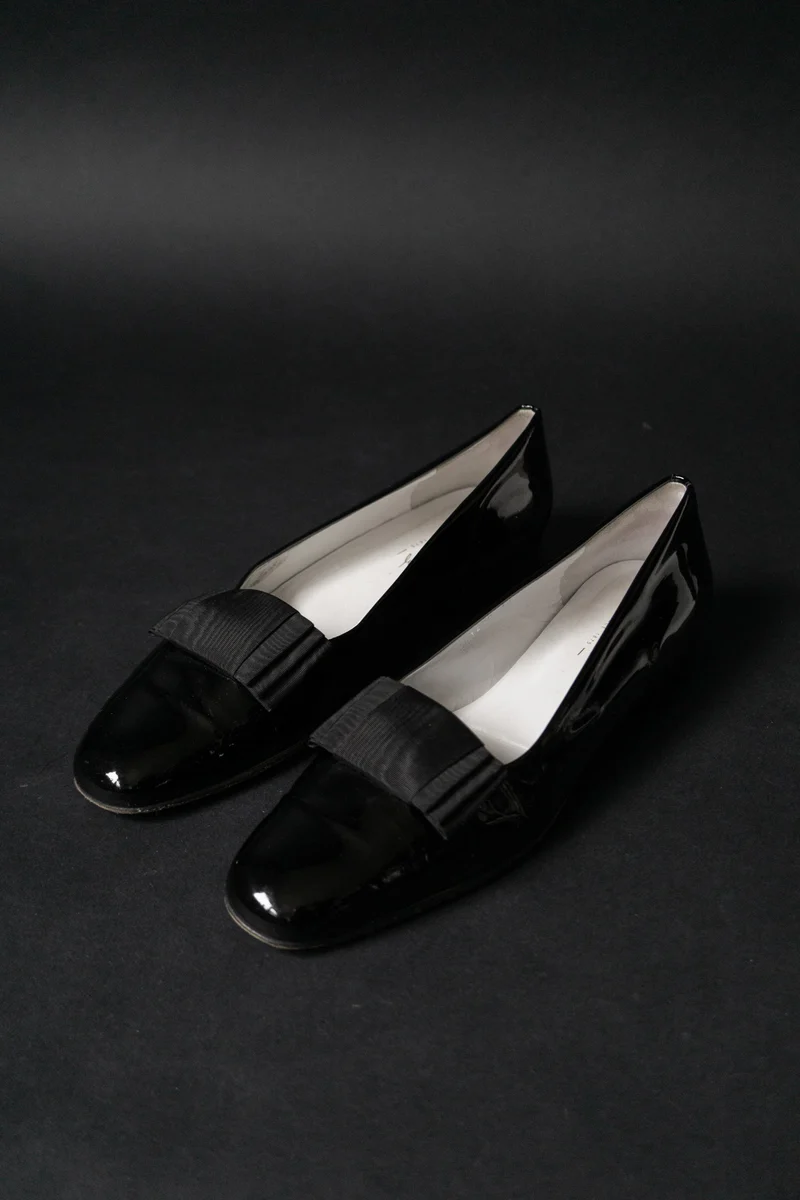 Vintage Goth Ballerinas, Lackleder, 41