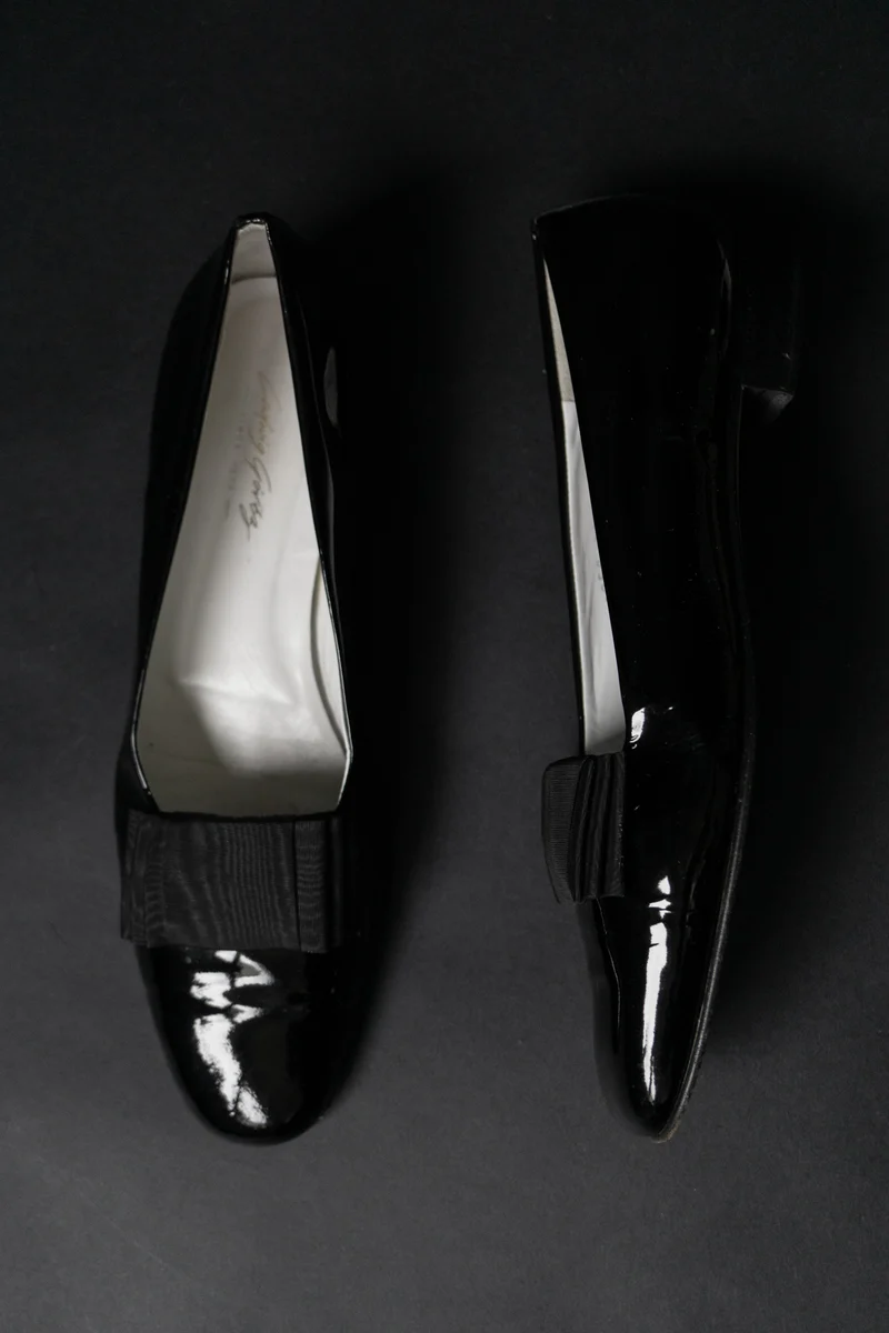 Vintage Goth Ballerinas, Lackleder, 41