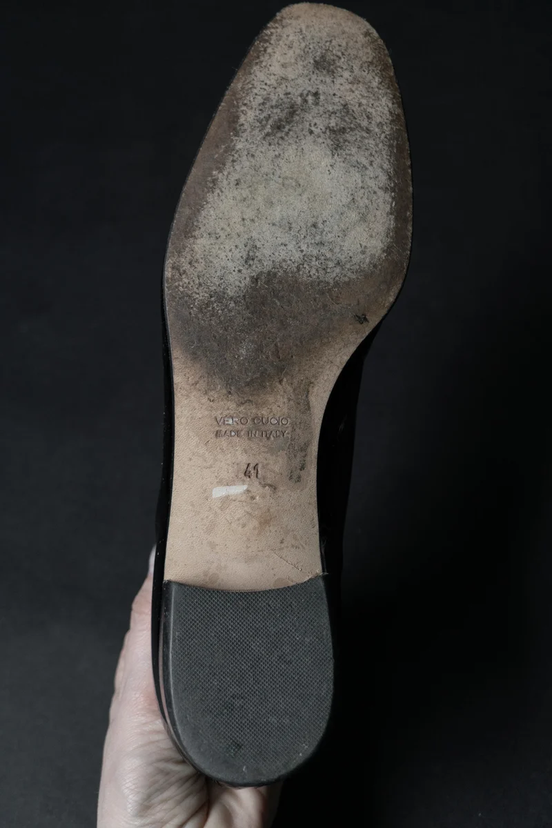 Vintage Goth Ballerinas, Lackleder, 41