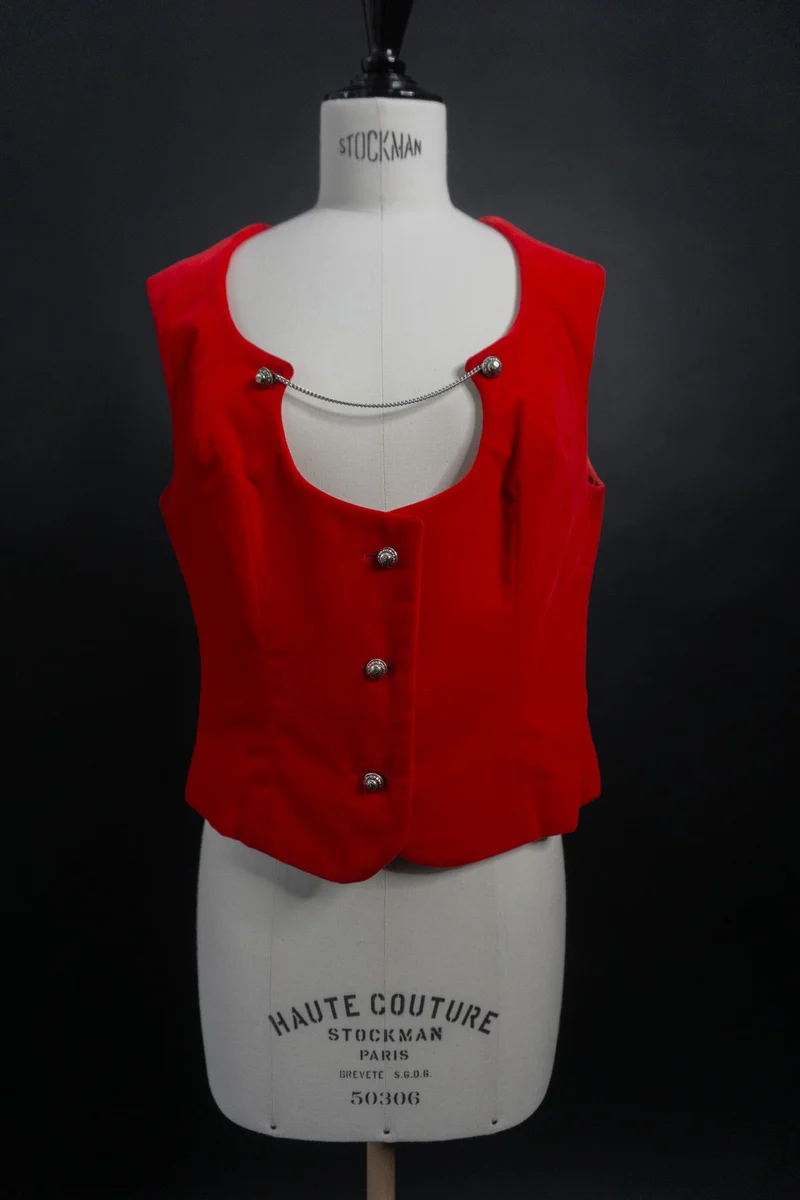 Vampy Weste Blutrot, Samt, M–L