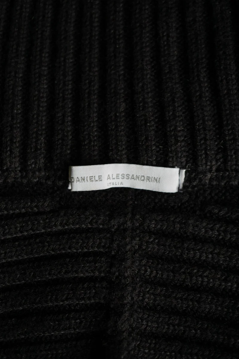 Daniele Alessandrini Pullover, Zip, Schwarz, XS–M