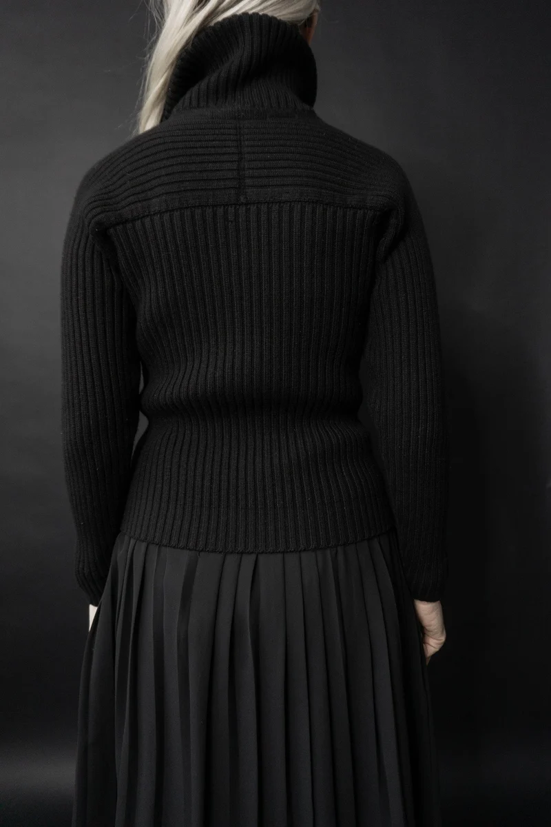 Daniele Alessandrini Pullover, Zip, Schwarz, XS–M