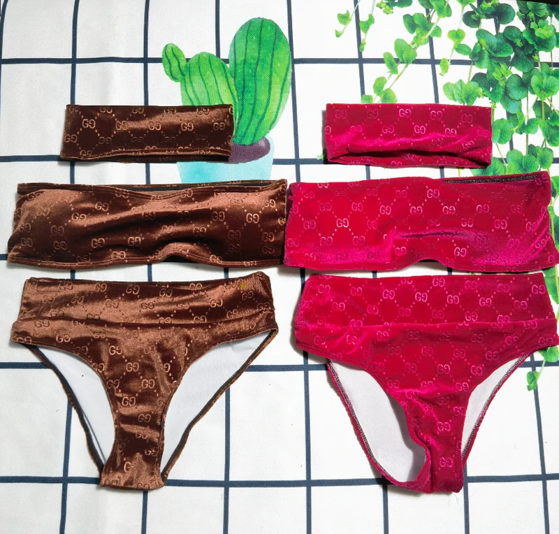 3pc Headband Velvet Bikinis