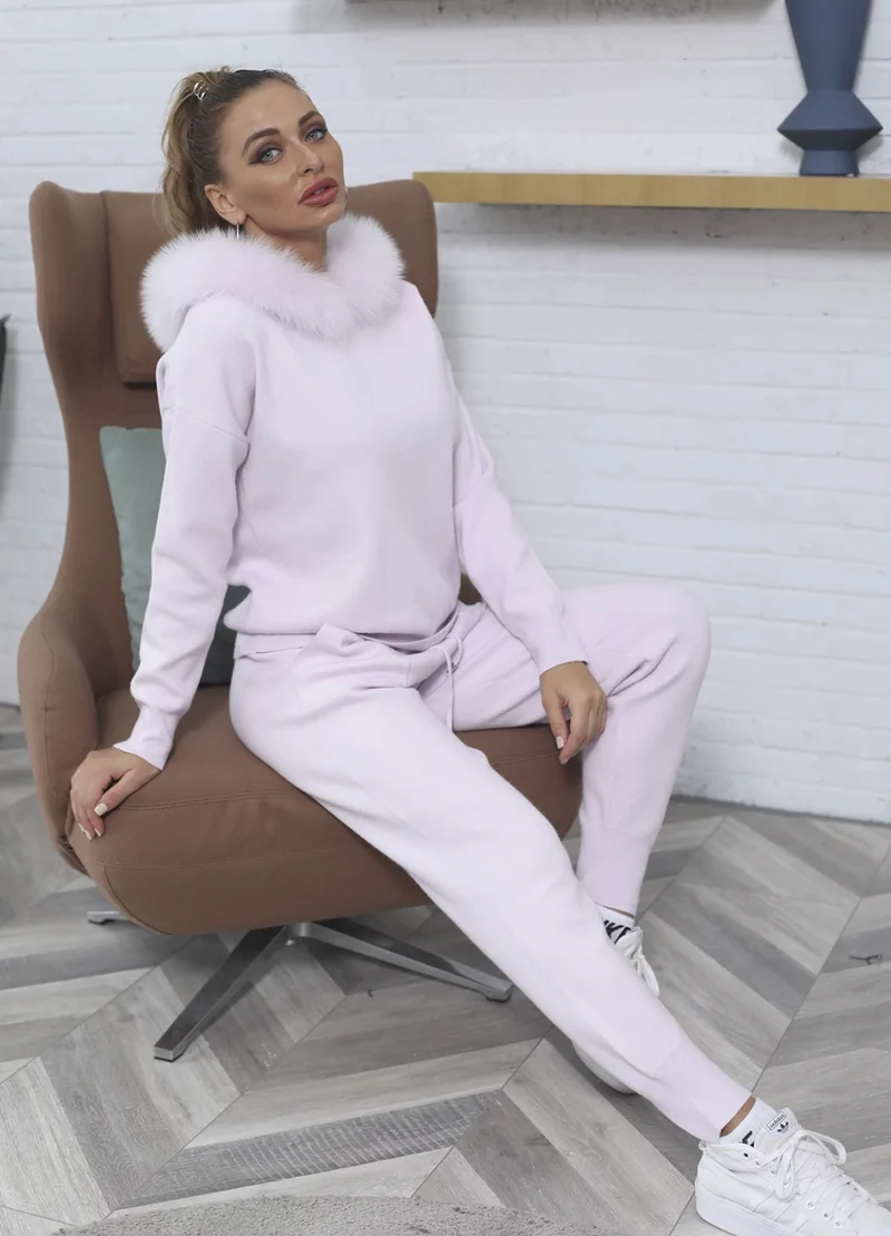 Fox Fur Hooded Loungesuit
