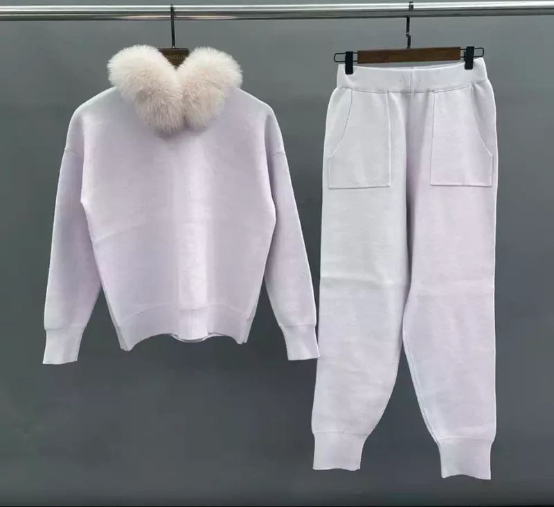 Fox Fur Hooded Loungesuit