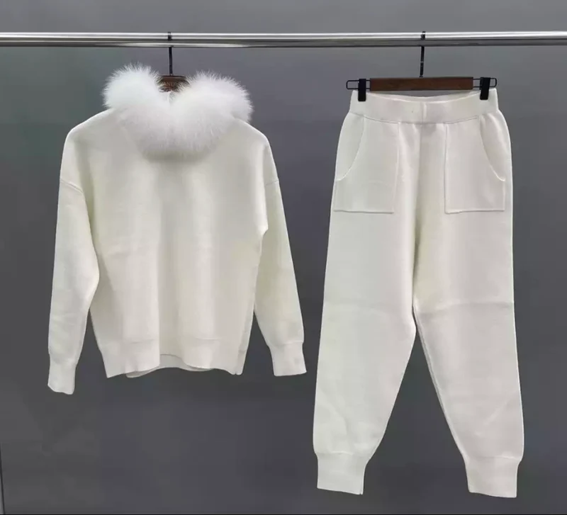 Fox Fur Hooded Loungesuit