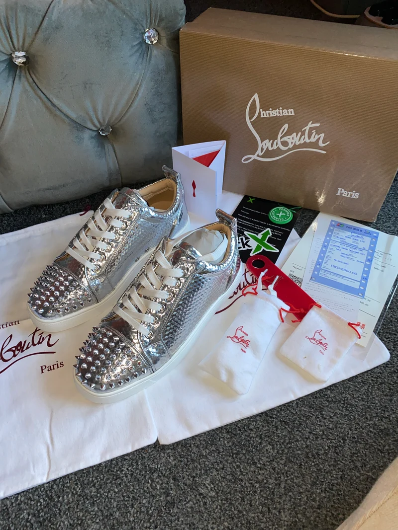 Silver Metallic Studded Trainers