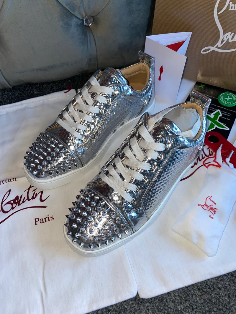 Silver Metallic Studded Trainers