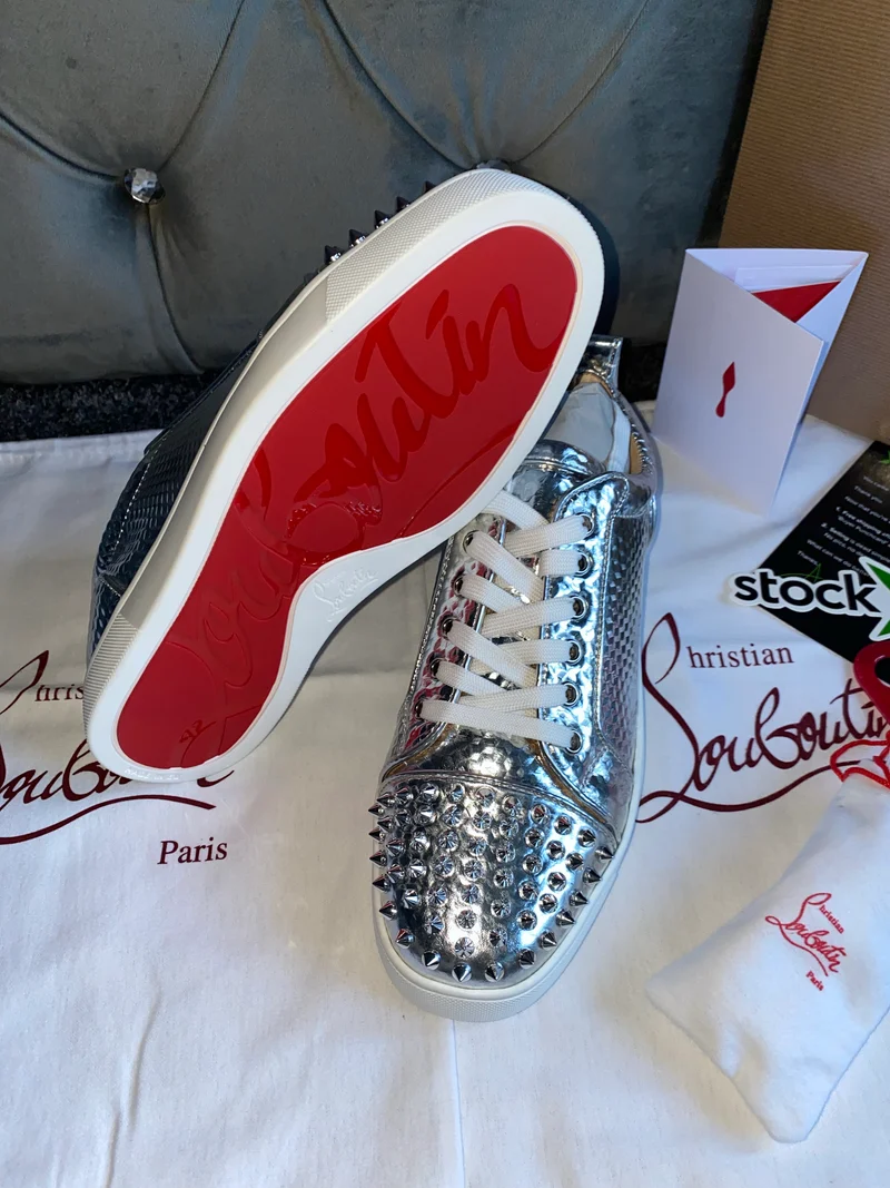 Silver Metallic Studded Trainers
