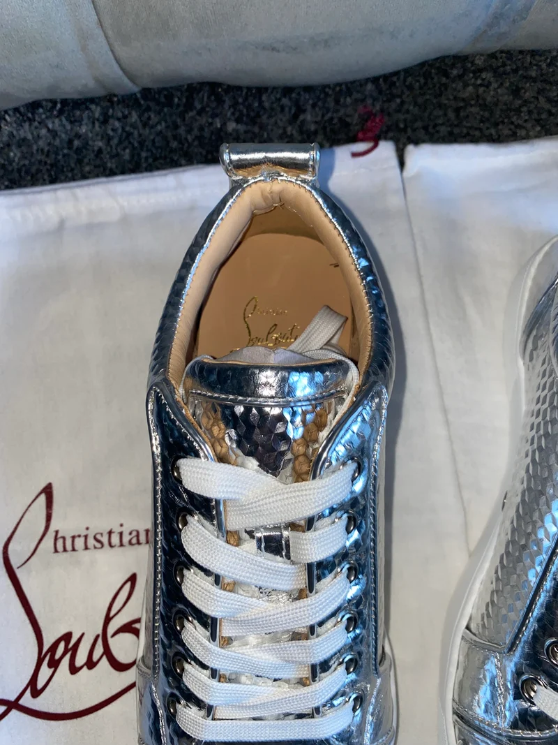 Silver Metallic Studded Trainers