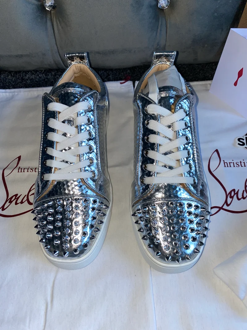 Silver Metallic Studded Trainers