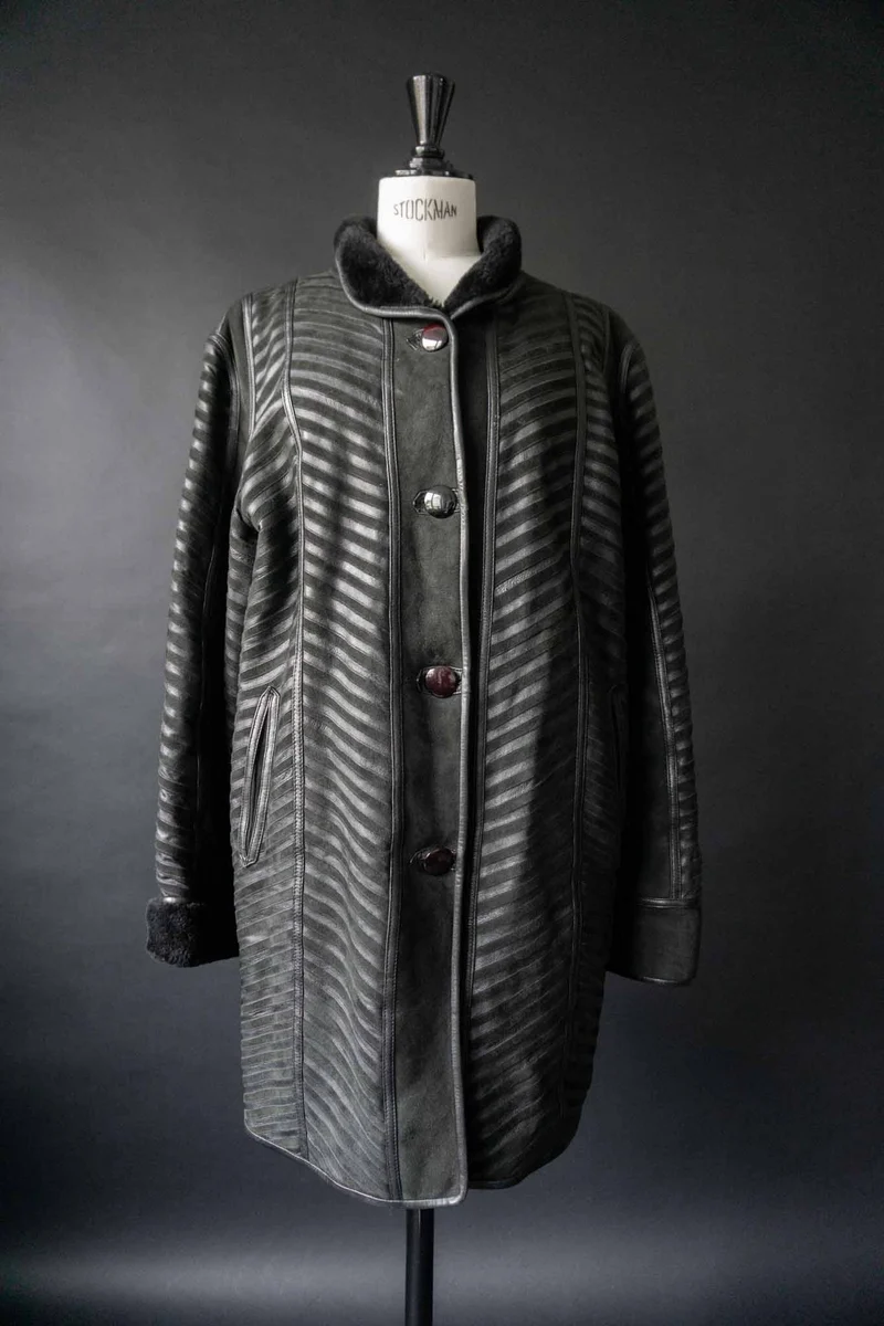 Vintage Lammfell Wendemantel, S–M