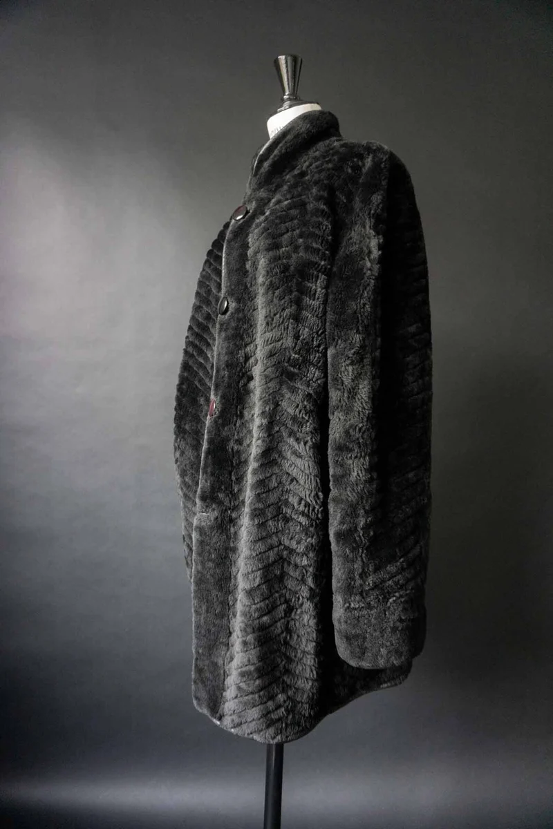 Vintage Lammfell Wendemantel, S–M