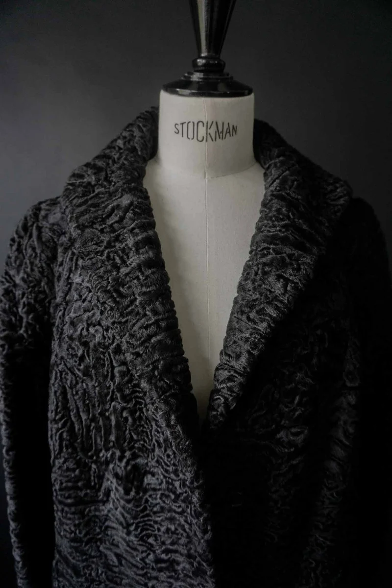 Vintage Lammfell Shearling Mantel, S–M