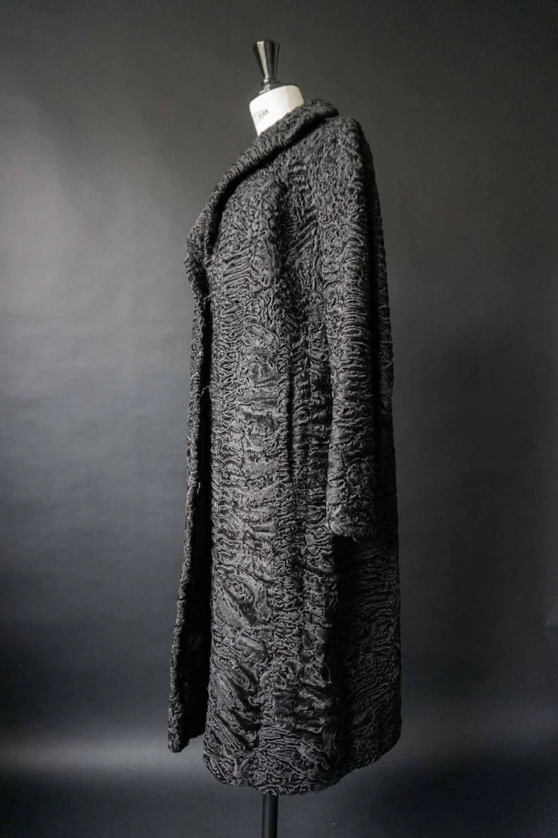 Vintage Lammfell Shearling Mantel, S–M