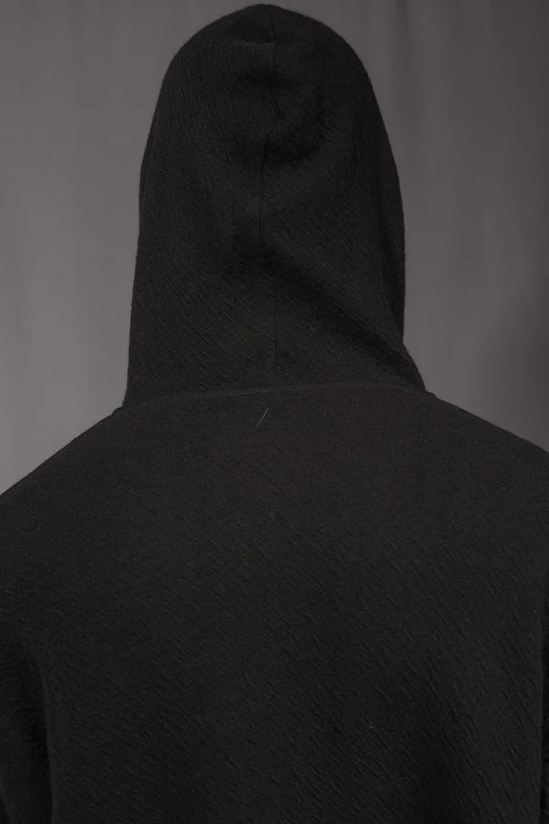 eigensinnig wien | Breed | Exklusiver Strickhoodie aus Merinowolle in Schwarz
