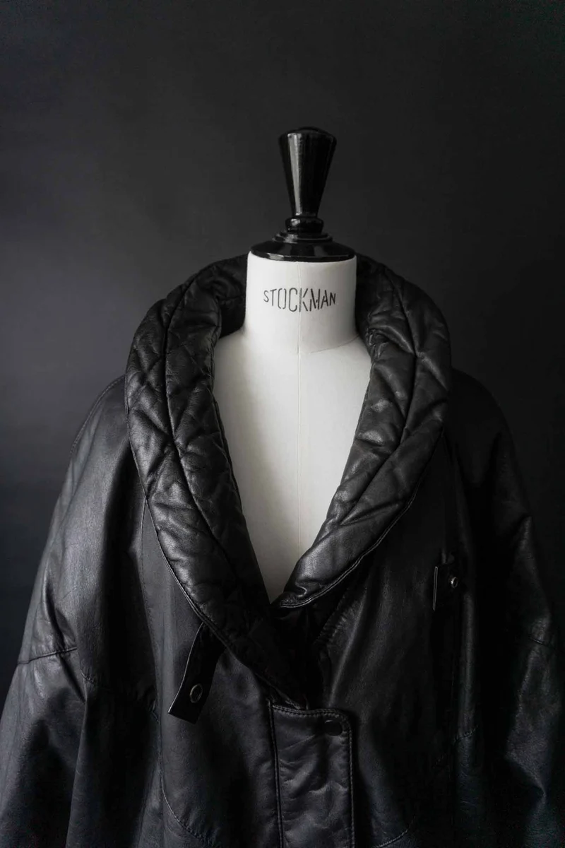 Vintage Lederjacke Cocoon, Schwarz, XS–M
