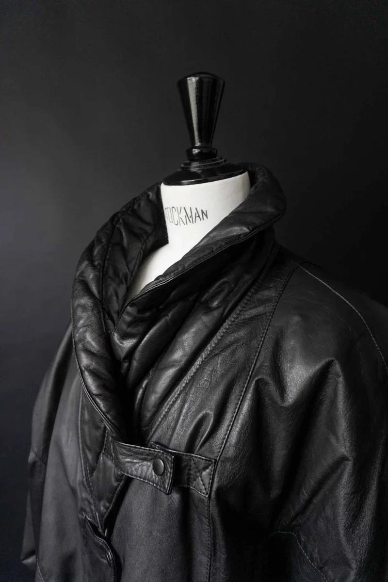 Vintage Lederjacke Cocoon, Schwarz, XS–M