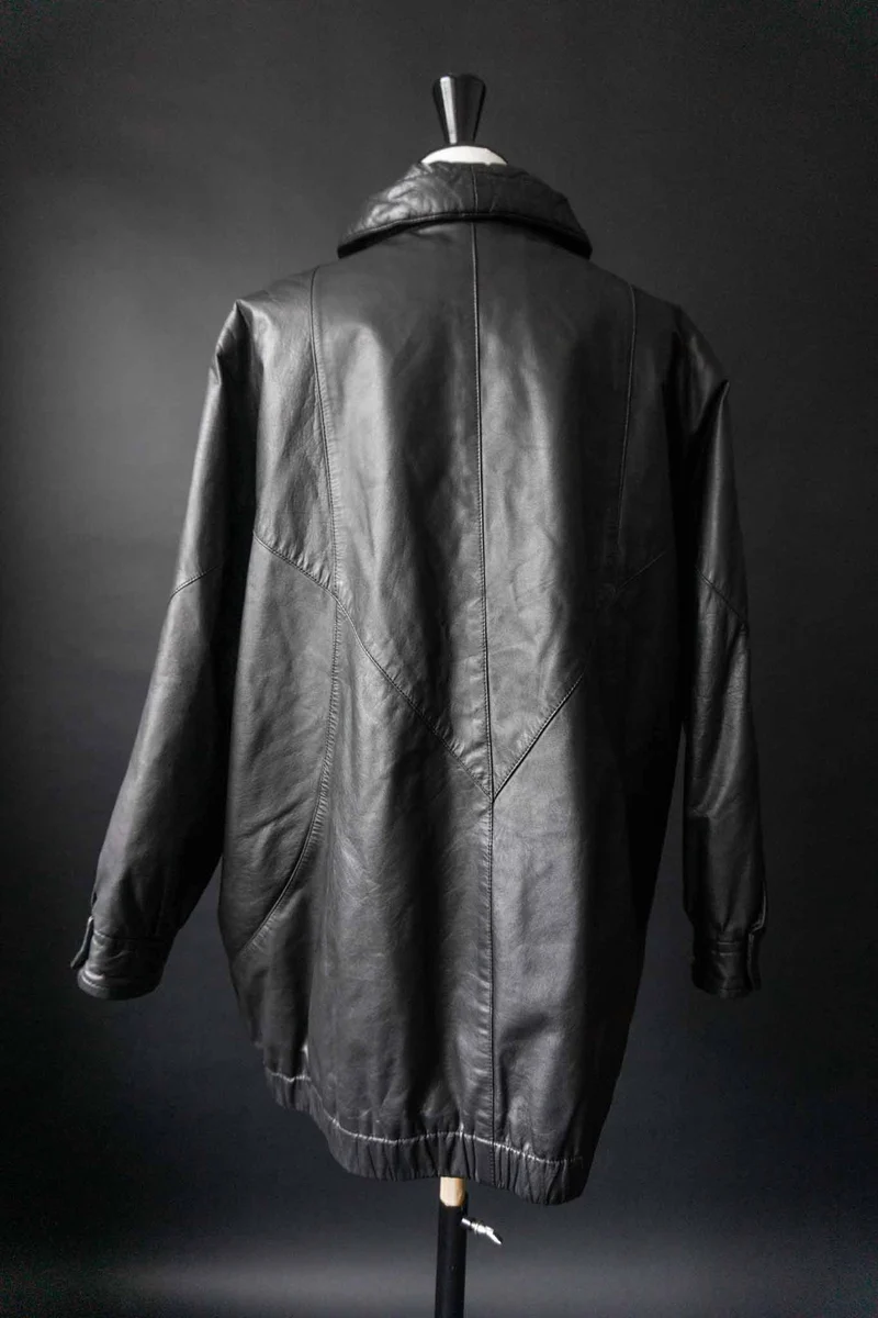 Vintage Lederjacke Cocoon, Schwarz, XS–M