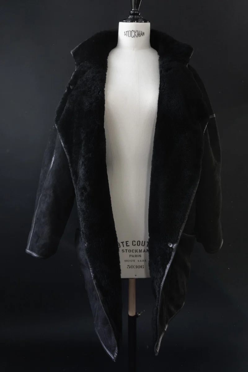 80s Lammy Mantel Schwarz, S–M