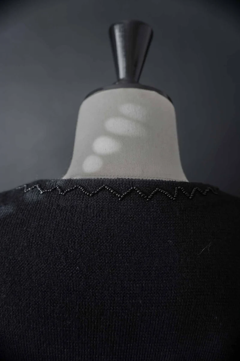 Vintage Strickweste mit Perlenverzierung, M–L
